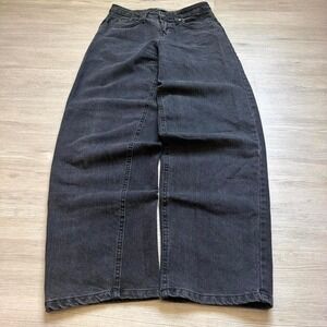 28x28 Black Baggy Wide Leg Balloon Style Denim Jeans Y2K Vintage 2000s